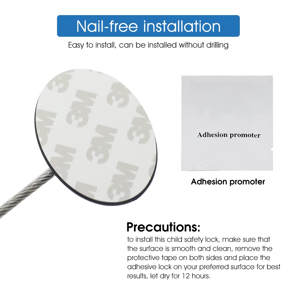 GUSTAVE  Safety Door Locks with 2 Keys for Cupboard, Cabinets, Fridge & Freezers, Child Security Locks, Childproof Your House, with Adhesive, Residue-Free, Black GUSTAVE  Safety Door Locks with 2 Keys for Cupboard, Cabinets, Fridge & Freezers, Child Security Locks, Childproof Your House, with Adhesive, Residue-Free, Black